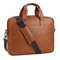 Laptoptasche 40 cm Kunstleder Braun mit Schultergurt und Tragegriffen