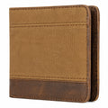 Geldbörse 12 x 9 x 2 cm aus Textil in Khaki Braun im Faltstil