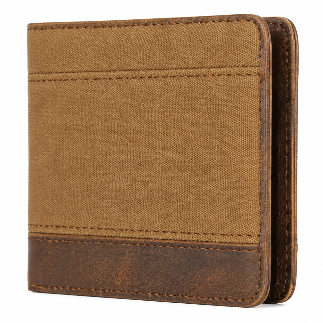 Geldbörse 12 x 9 x 2 cm aus Textil in Khaki Braun im Faltstil