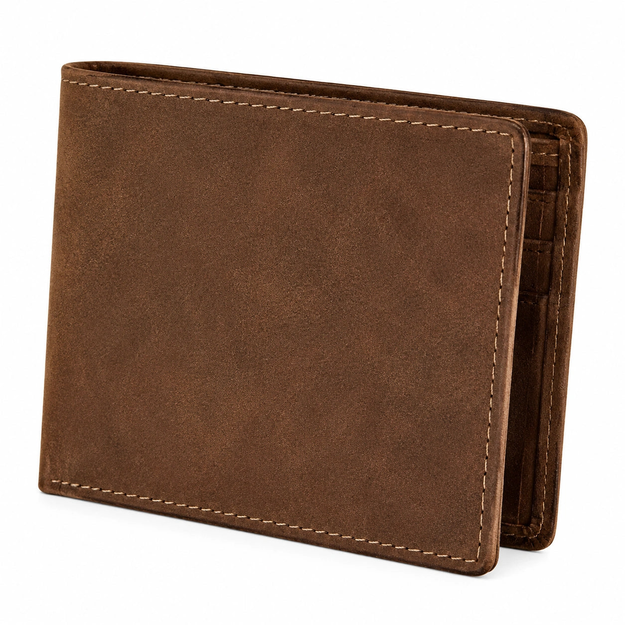 Geldbörse 12 x 9.5 x 1.5 cm Leder Braun Klassisch Faltbar