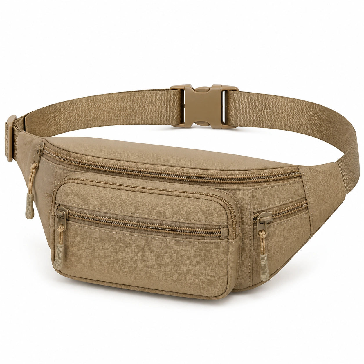 Hüfttasche 30 x 15 x 8 cm Polyester Khaki mit verstellbarem Gurt und Reißverschlüssen