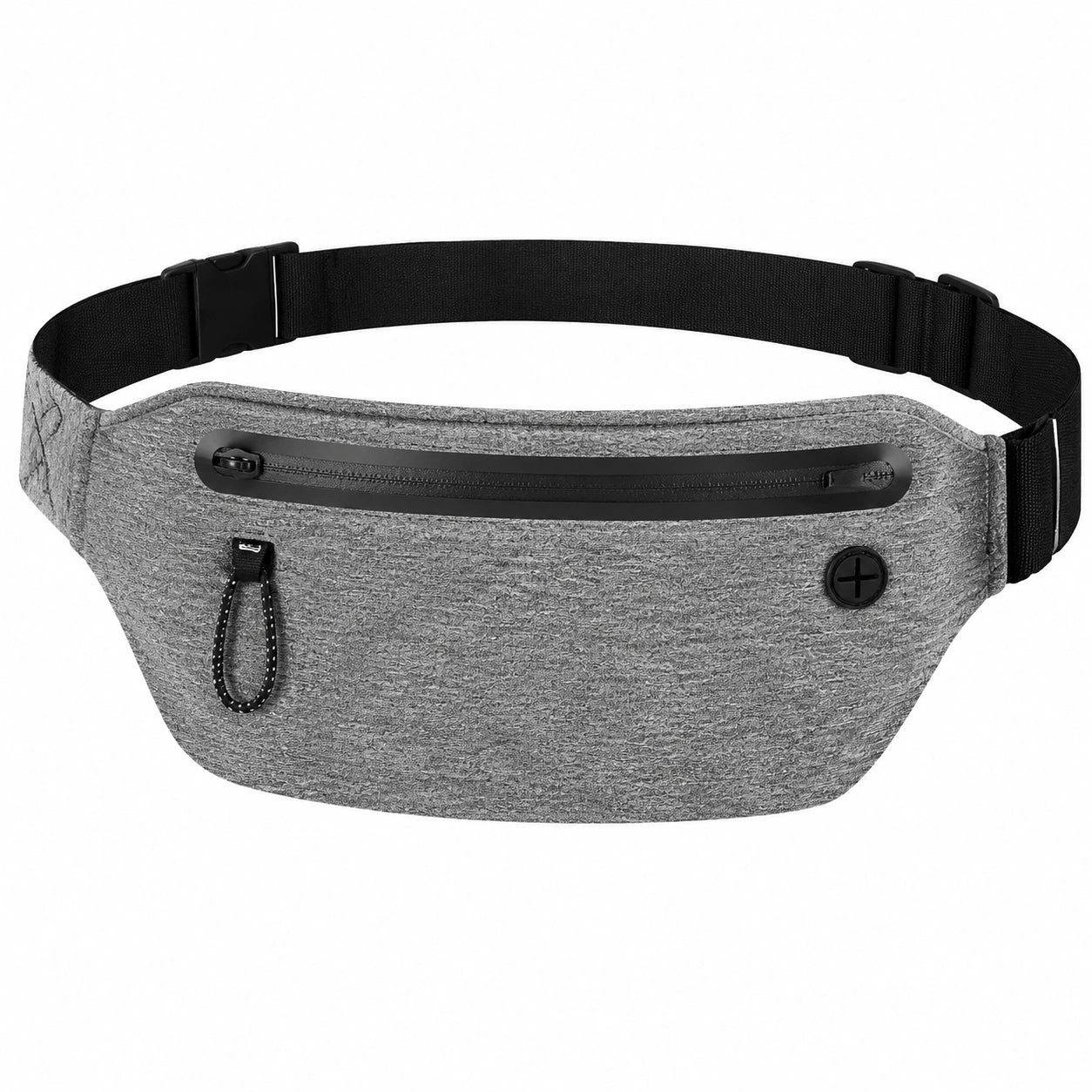 Gürteltasche verstellbare Größe aus Textil grau/schwarz mit Reißverschluss für Sport und Alltag