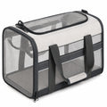 Haustier Transporttasche 46 x 28 x 28 cm Polyester Grau Schwarz mit Netzfenstern