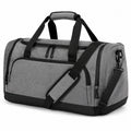 Sporttasche 50 x 25 x 30 cm aus Textil Grau Schwarz mit Schultergurt und Reißverschluss