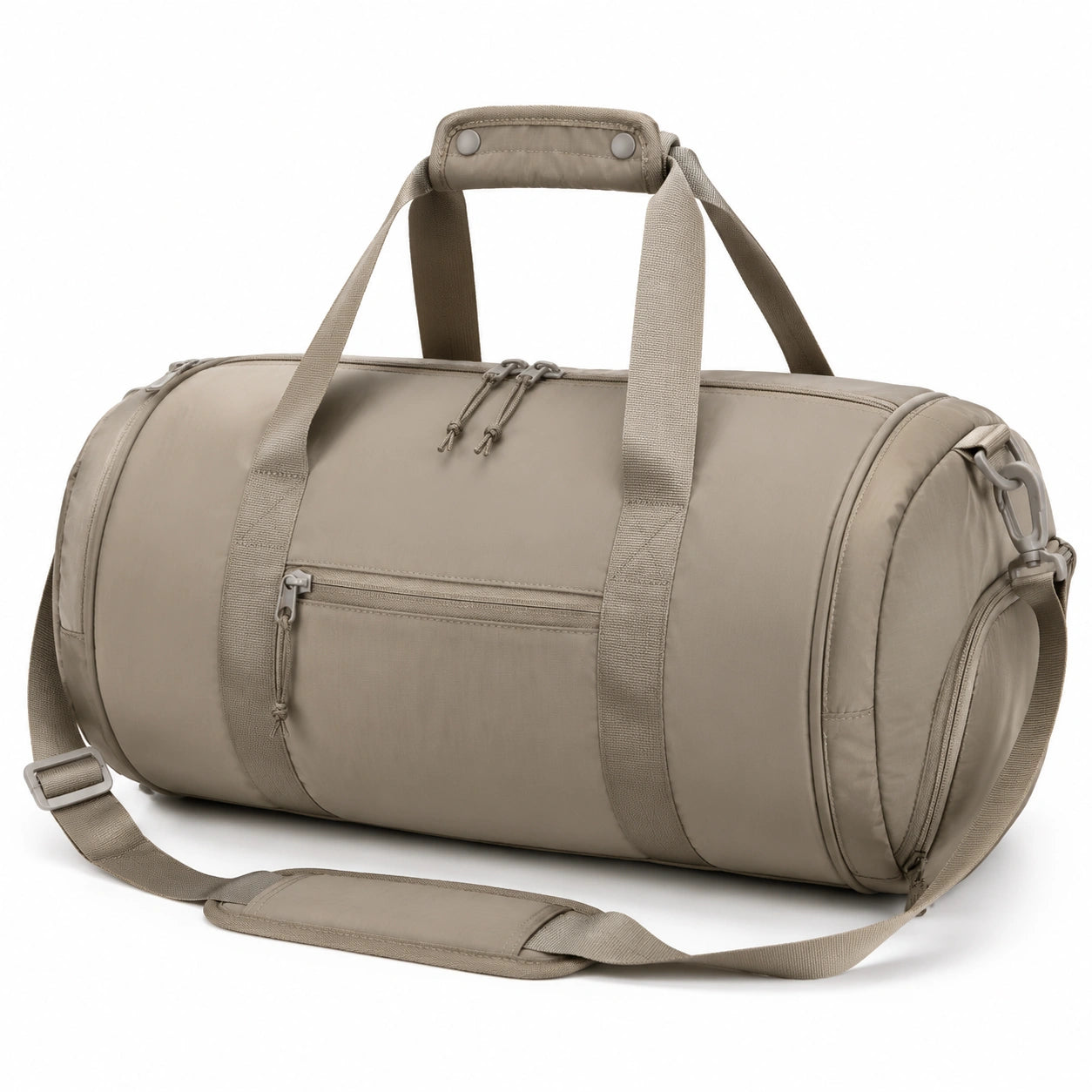 Sporttasche 50 cm aus Polyester in Taupe mit Schultergurt
