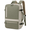 Rucksack 30 x 20 x 46 cm aus Textilgewebe in Olivgrün Beige mit Laptopfach und Tragegriff