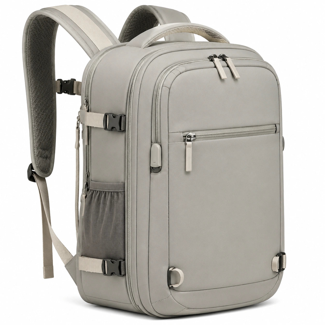 Rucksack 32 x 18 x 48 cm Grau aus Textilgewebe mit Mehrfachfächern