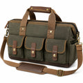 Reisetasche 45 x 20 x 30 cm Canvas Olivgrün mit Schultergurt und Außentaschen