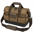 Werkzeugtasche 40 x 20 x 28 cm braunes Textilgewebe mit Schultergurt und Außentaschen
